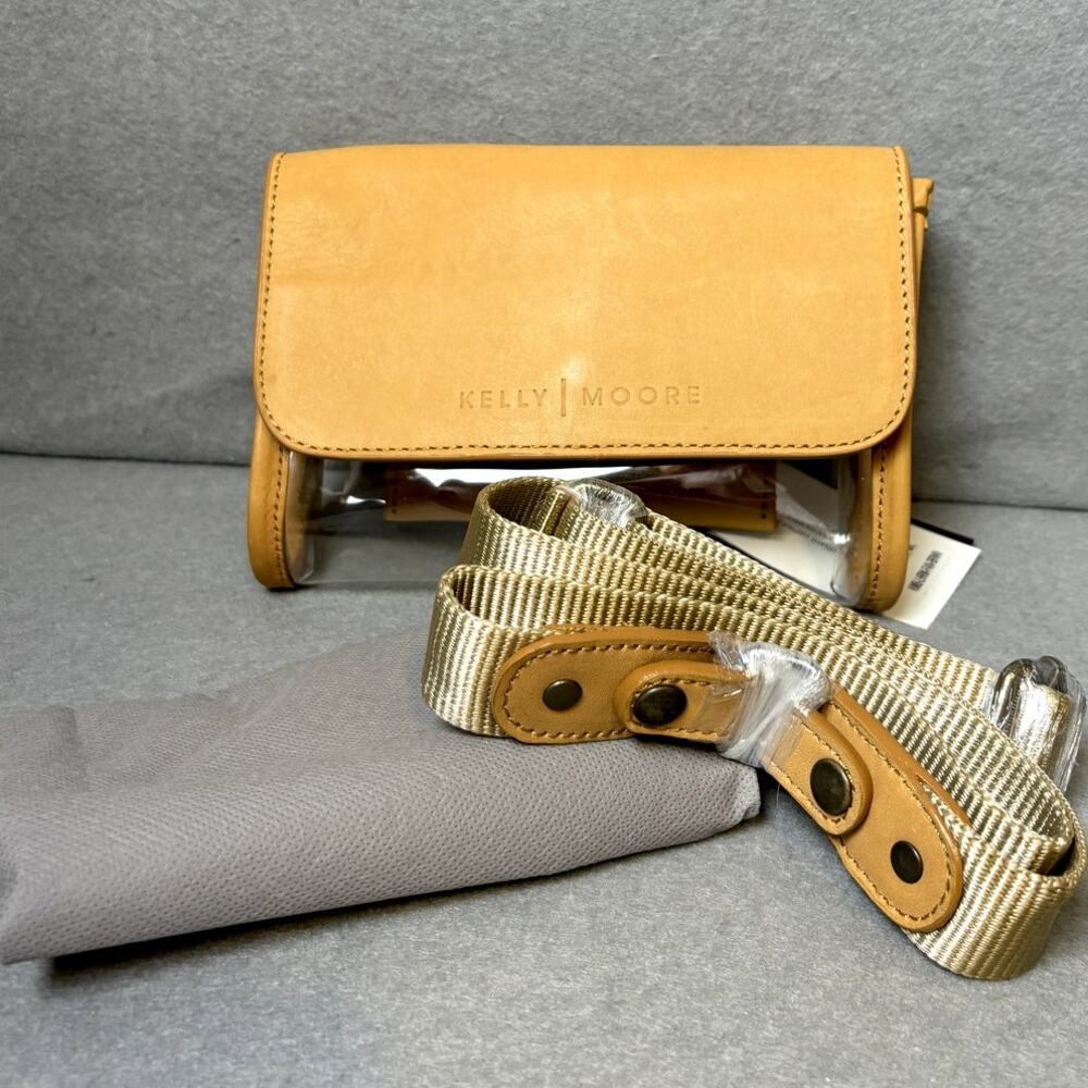 Kelly Moore NWT Leather Clear Belt Bag Concert Sport Event Festival Fanny Pack